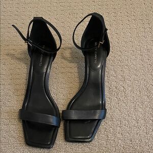 Vince Camuto Elegant Black Square-Toe Heels